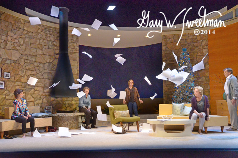 Lucy Lavely tosses the manuscript in Asolo Rep's 2014 Production of Other Desert Cities