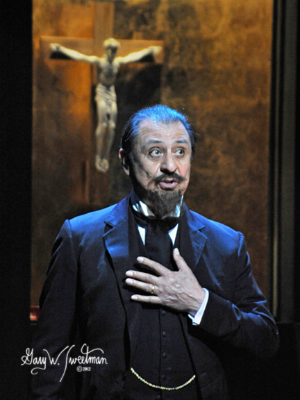 EMILIO DELGADO (recognize him as Luis from Seasame Street?) as King Claudius in Hamlet Prince of Cuba.