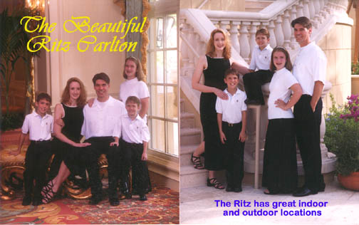 Indoor and outdoor family portraiture at the Ritz-Carlton