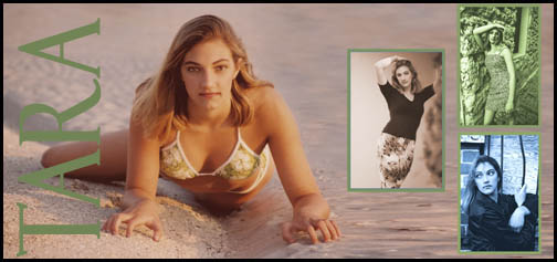 teen model comp card on beach with multiple looks florida