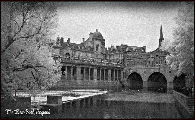 Bath England Weir, Bath England City view, infrared Photo: Gary W Sweetman