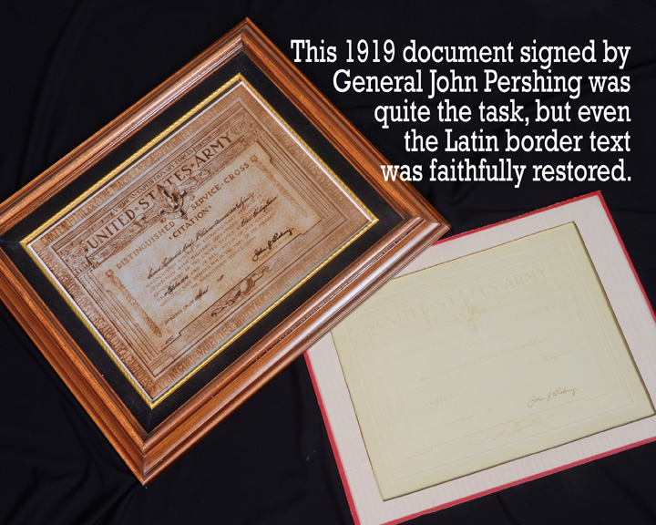 General Pershing signed document for Kirby Stewart US Army
