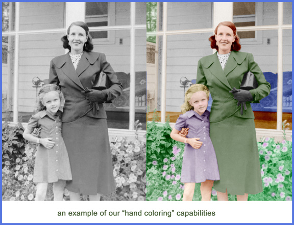 tinting and oil coloring old photo 1940s vintage photo www.bradentonphotography.com www.garysweetman.com www.lakewoodranchphotography.com old photo restoration