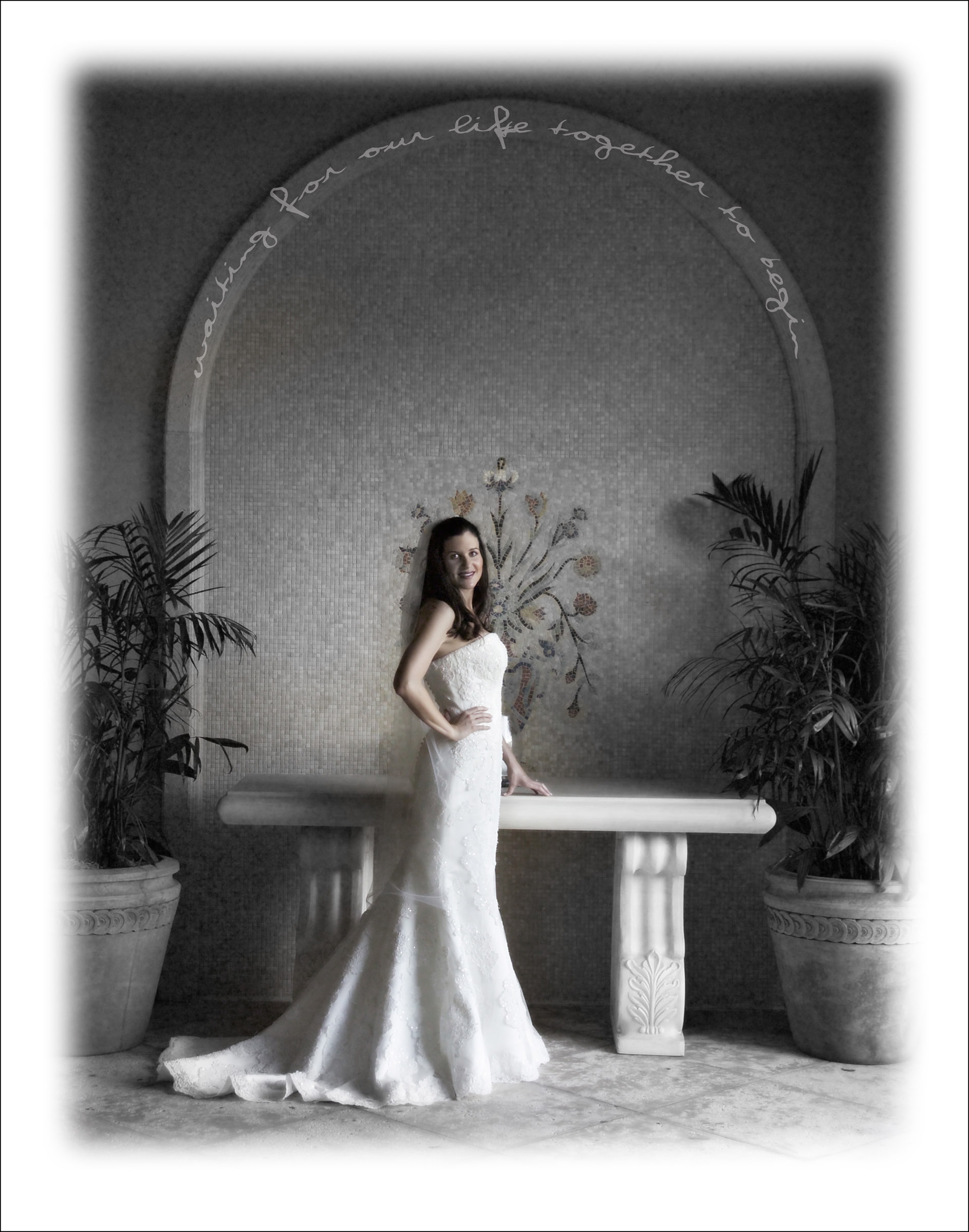  recommended photographer for Longboat key and Sarasota, The Oaks Ritz Carlton Bride Sarasota Black and White Bridal Portriat.